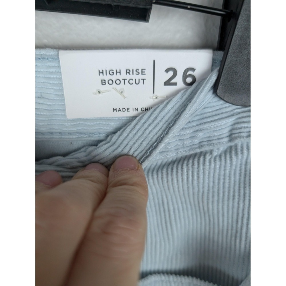 Pacsun High Rise Bootcut Jeans Womens 26 Light Blue Corduroy Pants 100% Cotton - Picture 6 of 13